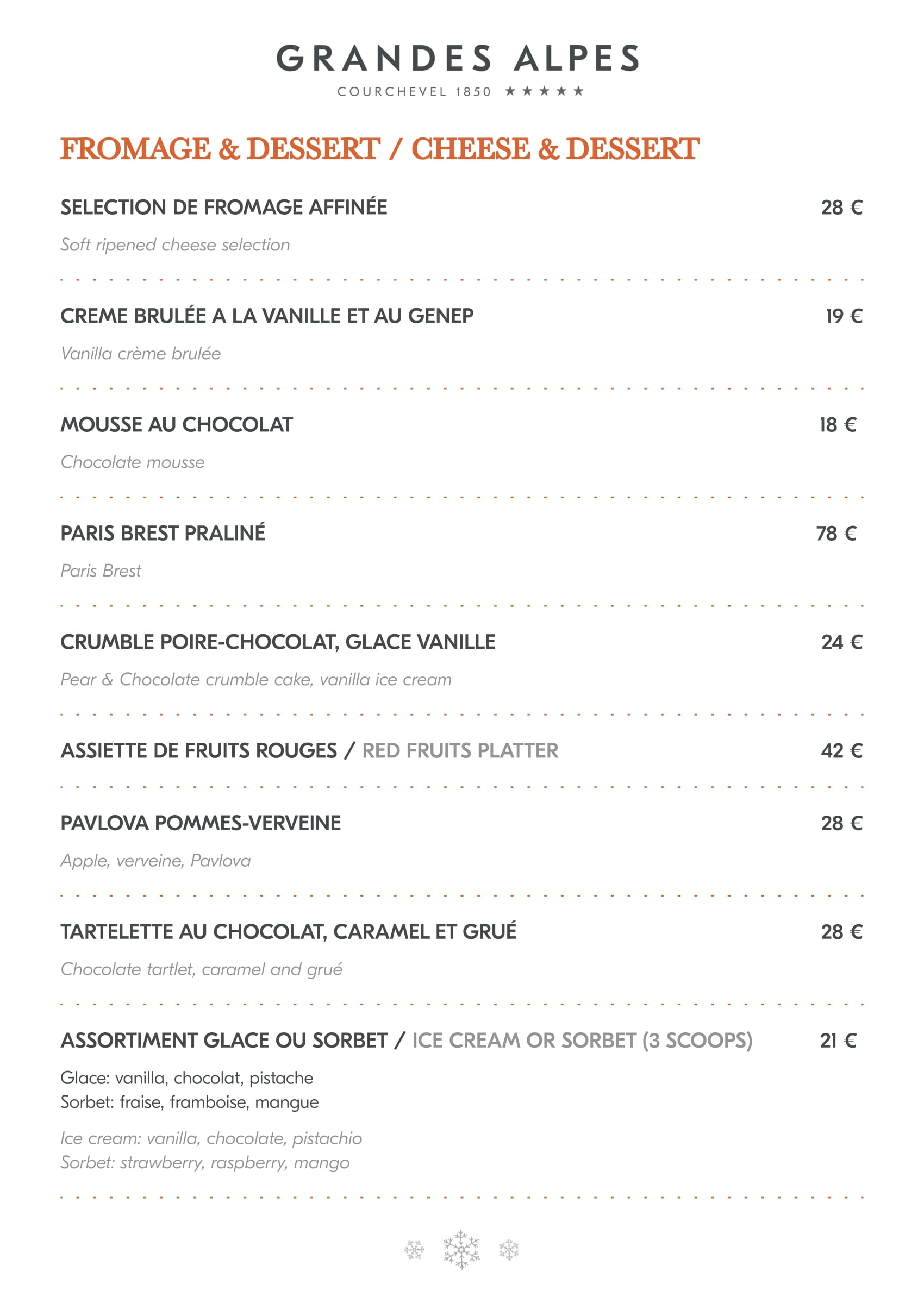 menu