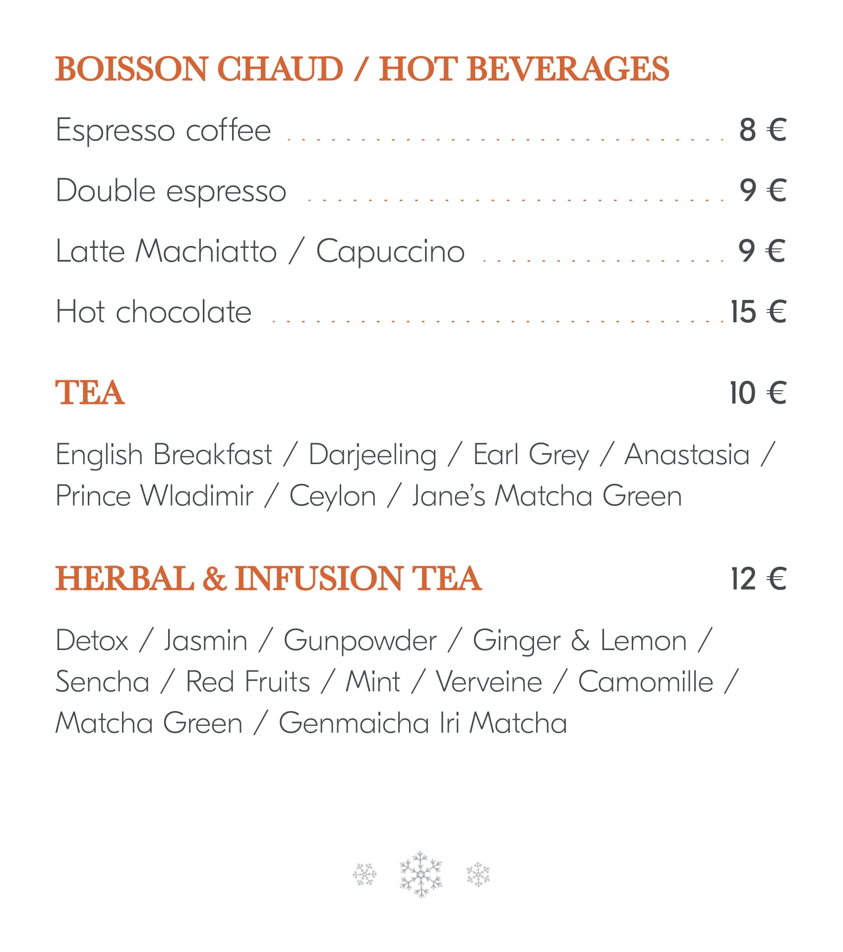 menu