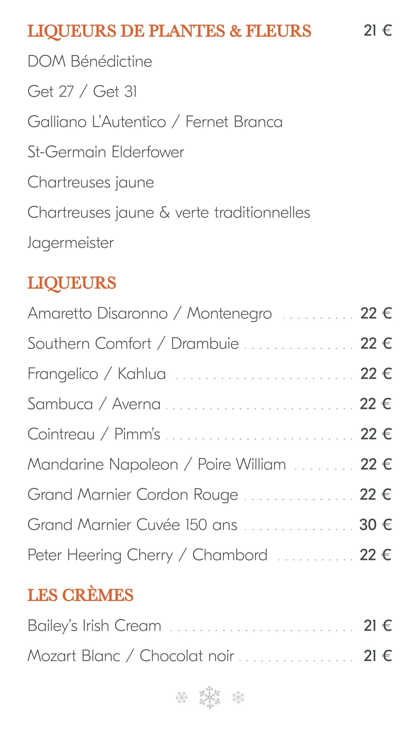 menu