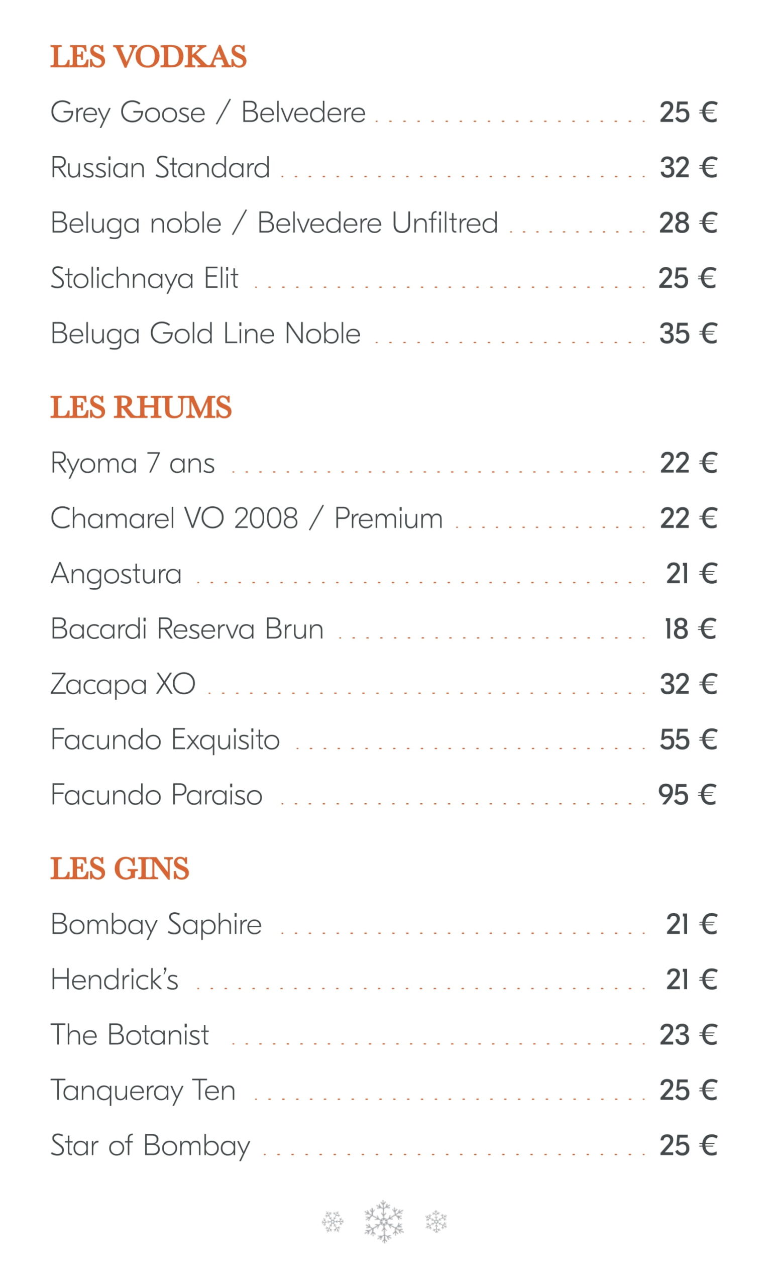 menu