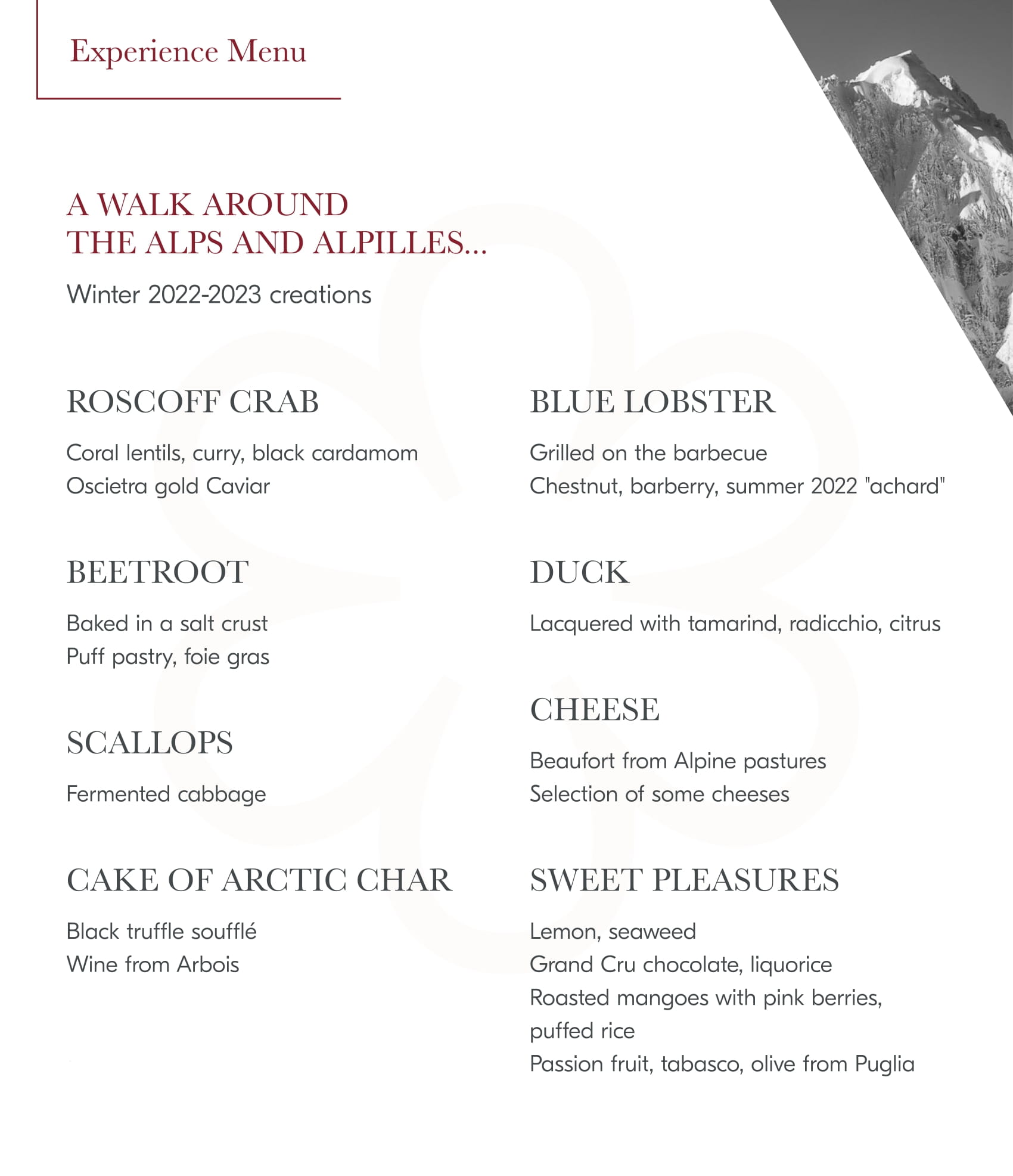 menu