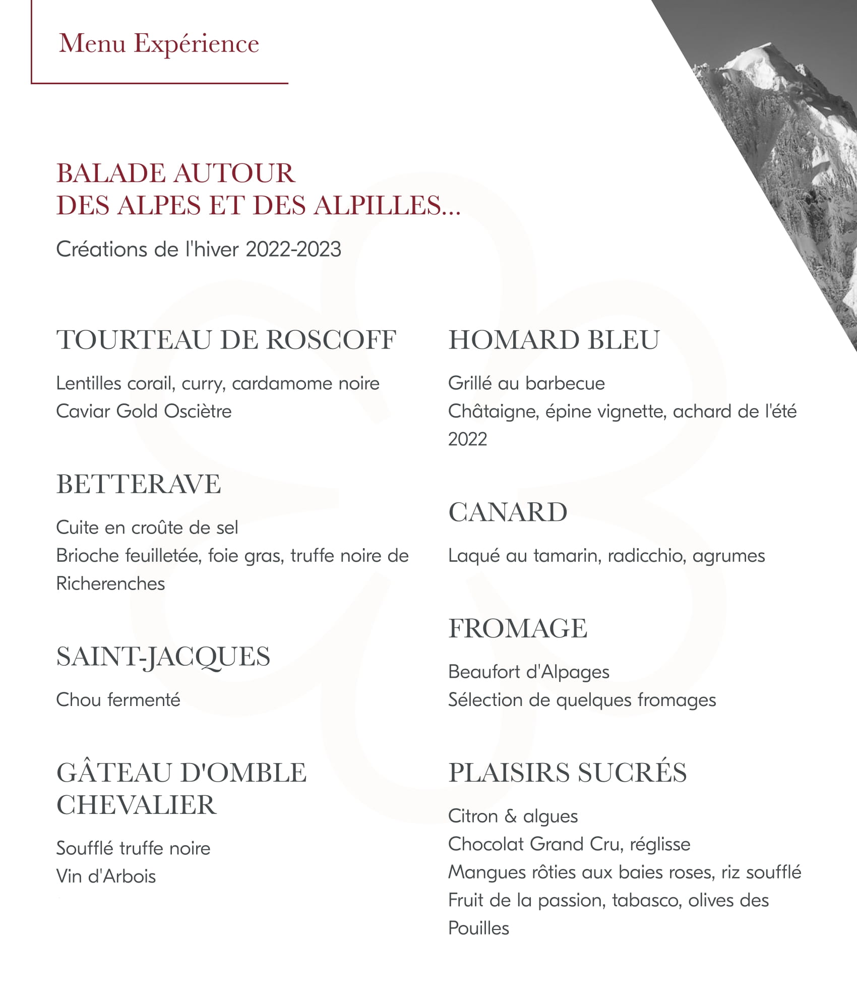menu