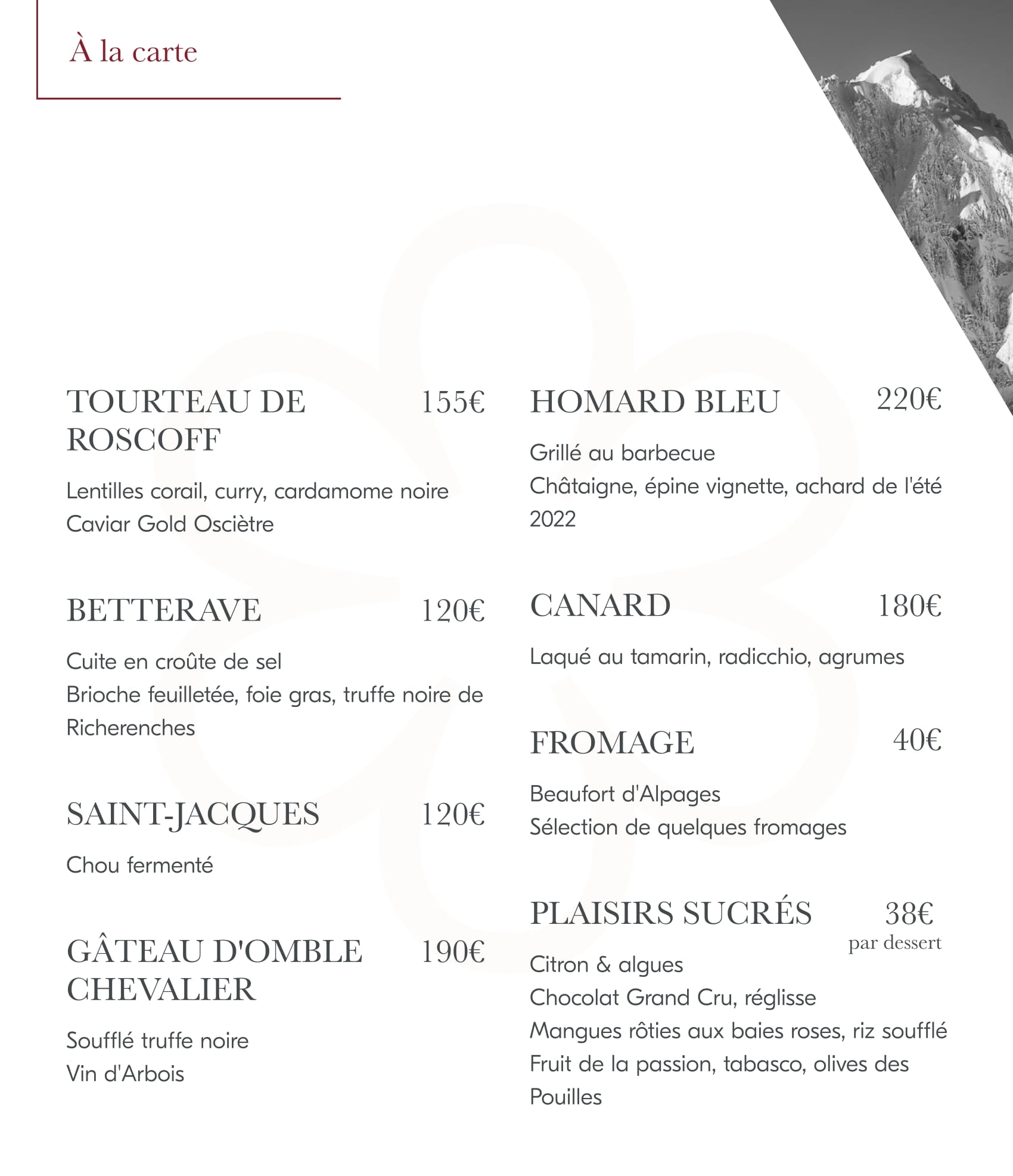 menu